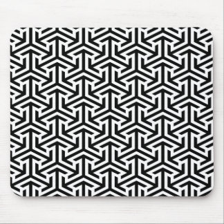 Alfombrilla De Ratón patrón geométrico moderno en blanco y negro
