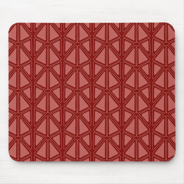 Alfombrilla De Ratón Patrón geométrico rojo (Frente)