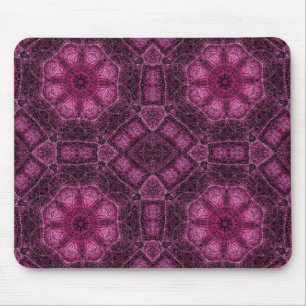 Alfombrilla De Ratón Patrón geométrico rosa con resplandor de mandala f