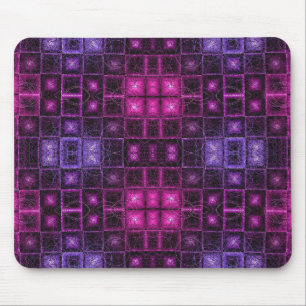 Alfombrilla De Ratón Patrón geométrico vibrante cubos rosa púrpura neón