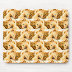 Alfombrilla De Ratón Patrón Ginger Cat naranja