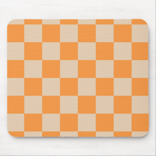 Alfombrilla De Ratón Patrón Gingham de naranja controlado