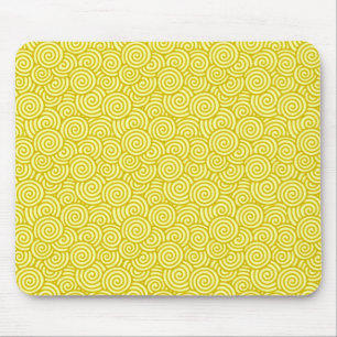 Alfombrilla De Ratón Patrón giratorio japonés - mostaza y amarillo clar