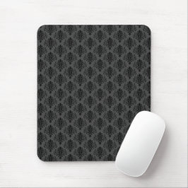 Alfombrilla De Ratón Patrón Gótico Gris Negro Damask