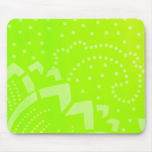 Alfombrilla De Ratón Patrón gráfico de rayas de puntos geoménicas Lime  (Frente)