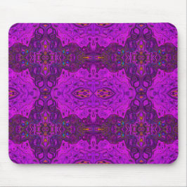 Alfombrilla De Ratón Patrón Groovy Abstracto Magenta y Negro