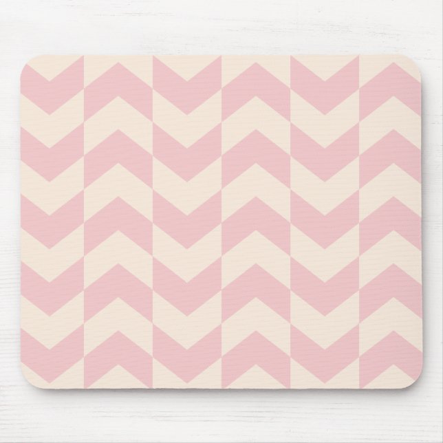 Alfombrilla De Ratón Patrón Herringbone Rubor Mousepad rosa (Frente)