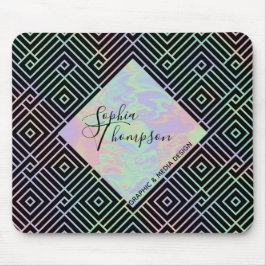 Alfombrilla De Ratón Patrón holográfico moderno simétrico - Mousepad