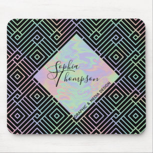 Alfombrilla De Ratón Patrón holográfico moderno simétrico - Mousepad
