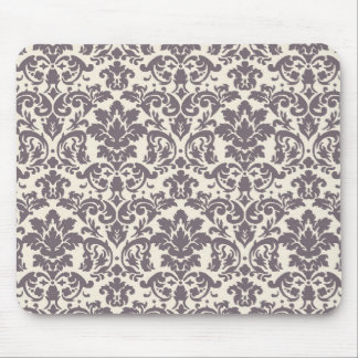 Alfombrilla De Ratón patrón intrincado de damasco de crema gris taupe