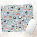 Alfombrilla De Ratón Patrón japonés de arte de comida de sushi<br><div class="desc">Muchos rollos de sushi,  nigiri y maki para los gourmets.</div>