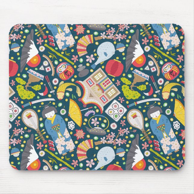 Alfombrilla De Ratón Patrón japonés sin soldadura (Frente)