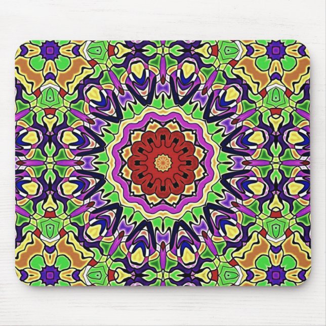 Alfombrilla De Ratón Patrón Kaleidoscopio colorido (Frente)