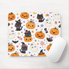 Alfombrilla De Ratón Patrón Kawaii de Halloween con Calabazas Adorables