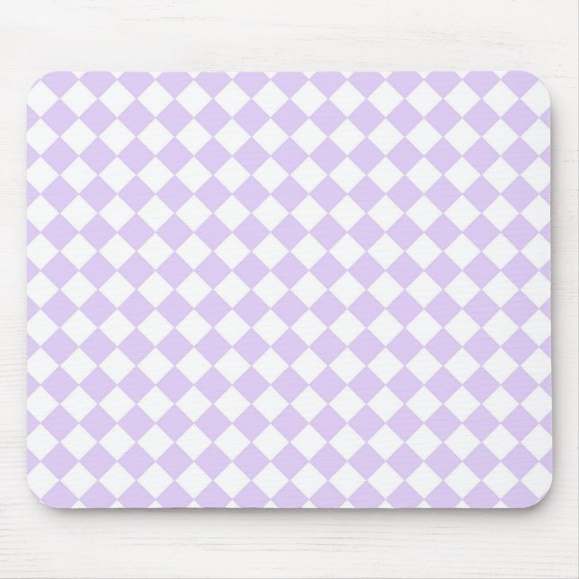 Alfombrilla De Ratón Patrón Lilac Purple Diamond Checkered (Frente)