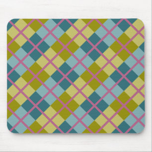Alfombrilla De Ratón Patrón magenta amarillo dorado azul verde azulado