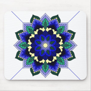 Alfombrilla De Ratón Patrón Mandala 02 en almohadilla azul oscuro del r