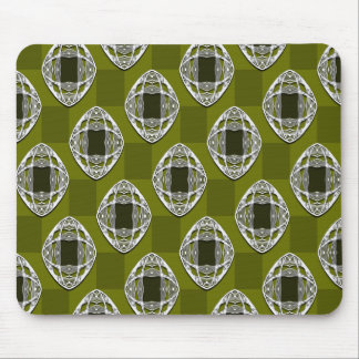 Alfombrilla De Ratón Patrón marcado de Olive Green Nouveau