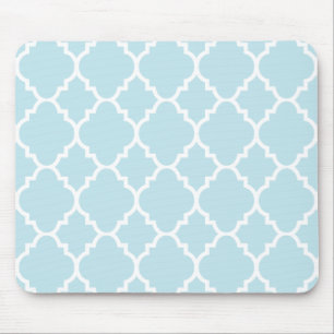 Alfombrilla De Ratón Patrón marroquí de quatrefoil azul en polvo