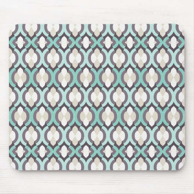 Alfombrilla De Ratón Patrón marroquí turquesa (Frente)
