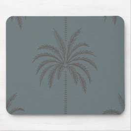 Alfombrilla De Ratón Patrón minimalista de palmera azul gris tropical