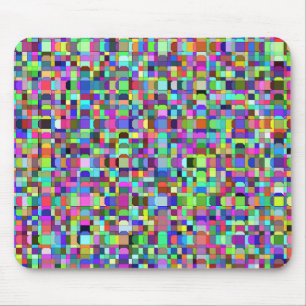 Alfombrilla De Ratón Patrón multicolor de formas de cuadrados abstracto