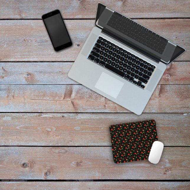 Alfombrilla De Ratón Patrón negro almohadilla de ratón floral (Subido por el creador)