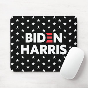 Alfombrilla De Ratón Patrón negro de estrellas blancas Biden Harris