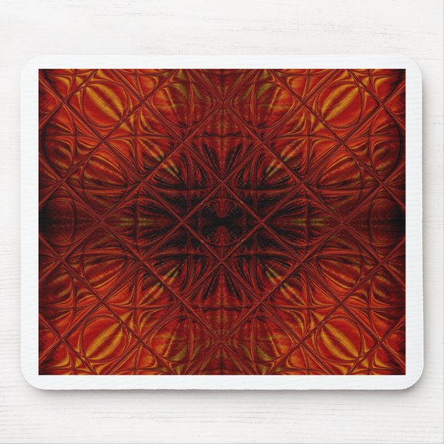 Alfombrilla De Ratón Patrón negro rojo oscuro (Frente)