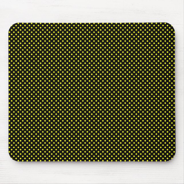 Alfombrilla De Ratón Patrón neto negro con amarillo (Frente)