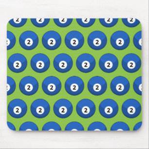 Alfombrilla De Ratón Patrón número dos de la bola azul Billiard