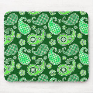 Alfombrilla De Ratón Patrón Paisley, Esmeralda y Verde Jade