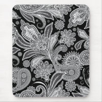 Patrón Paisley Ornate Negro y Blanco