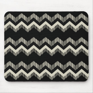 Alfombrilla De Ratón Patrón Preppy De Giro Negro Y Gris Chevron