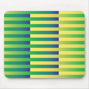 Alfombrilla De Ratón Patrón rayado azul amarillo verde