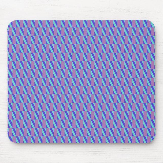 Alfombrilla De Ratón Patrón rayado púrpura y azul (Frente)