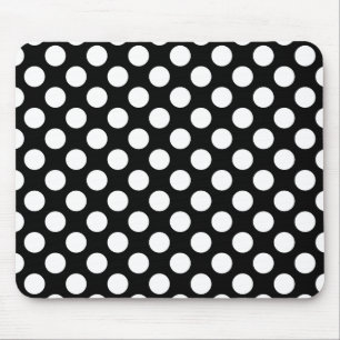 Alfombrilla De Ratón Patrón Retro de Lunares en Negro y Blanco