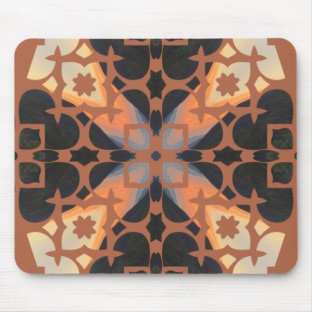 Alfombrilla De Ratón Patrón Retro Tan (Frente)