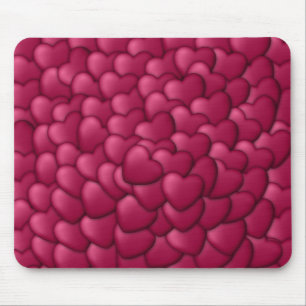 Alfombrilla De Ratón Patrón Romántico de Corazones Rojos 3D-32322