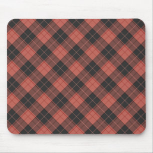 Alfombrilla De Ratón Patrón simple de tartán en rojo