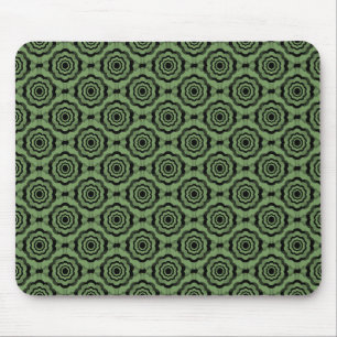 Alfombrilla De Ratón Patrón sin foco de flor negro verde