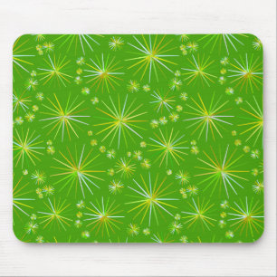 Alfombrilla De Ratón Patrón sputnik de mediados de siglo, verde oliva