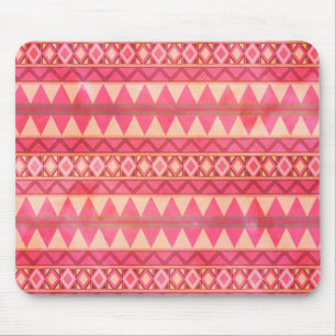 Alfombrilla De Ratón Patrón triangular rosa elegante