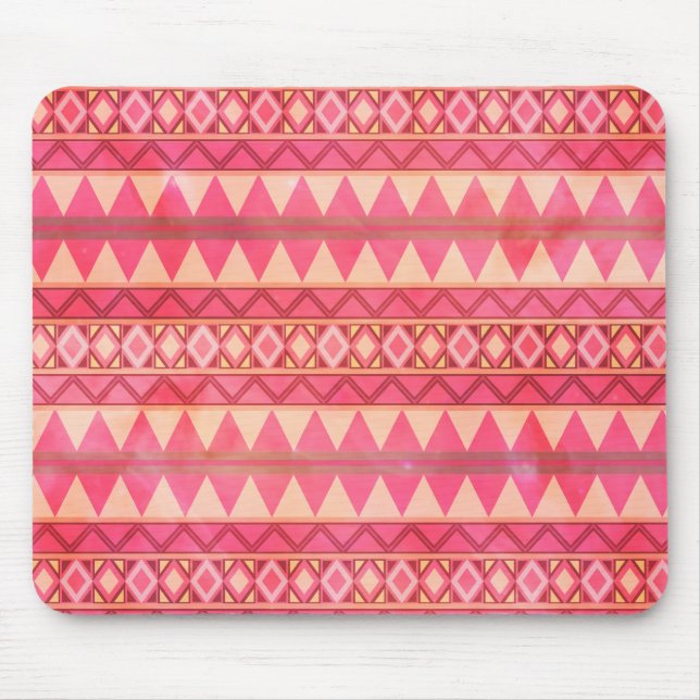 Alfombrilla De Ratón Patrón triangular rosa elegante (Frente)
