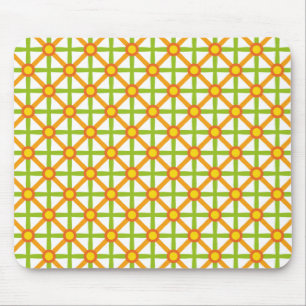 Alfombrilla De Ratón Patrón verde y amarillo inspirado en el Naranja re