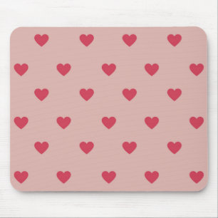 Alfombrilla De Ratón Patrón Y2K De Corazón Retro Rosa Con Fondo Rosa