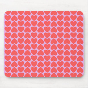 Alfombrilla De Ratón Patrón Y2K de Red Heart Grid Rosa