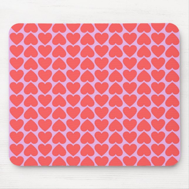 Alfombrilla De Ratón Patrón Y2K de Red Heart Grid Rosa (Frente)