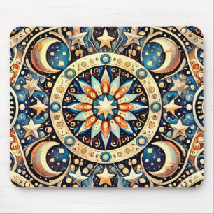 Alfombrilla De Ratón ~ Patrón Zany de las lunas y las estrellas ~