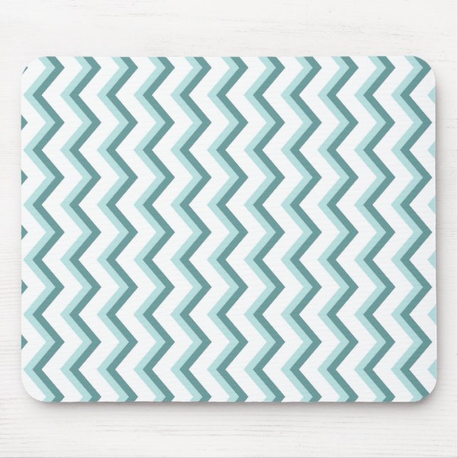 Alfombrilla De Ratón Patrón ZigZag Chevron en verde menta (Frente)